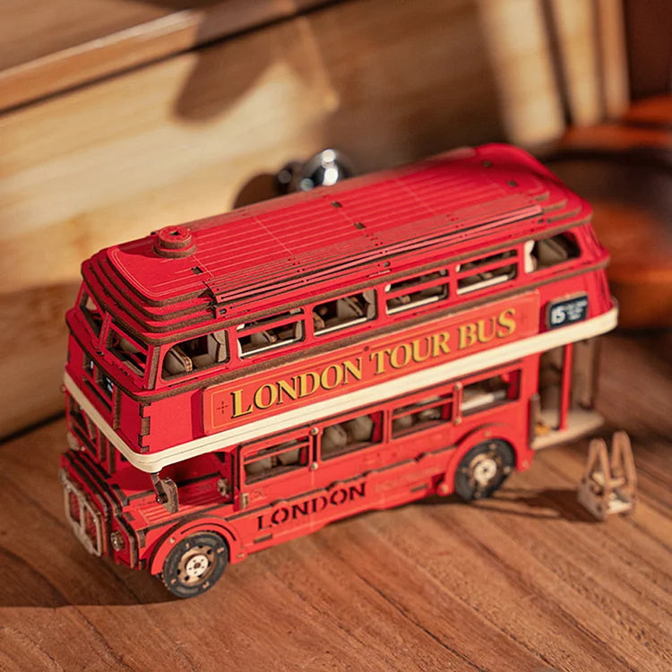 Rolife London Tour Bus Car 3D Wooden Puzzle Model Toy Home Decor Xmas Gift