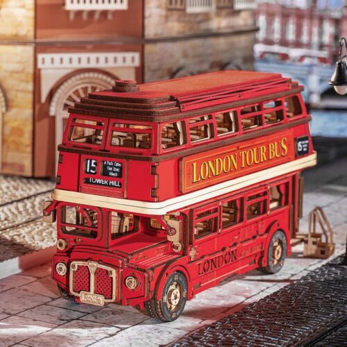 Rolife London Tour Bus Car 3D Wooden Puzzle Model Toy Home Decor Xmas Gift